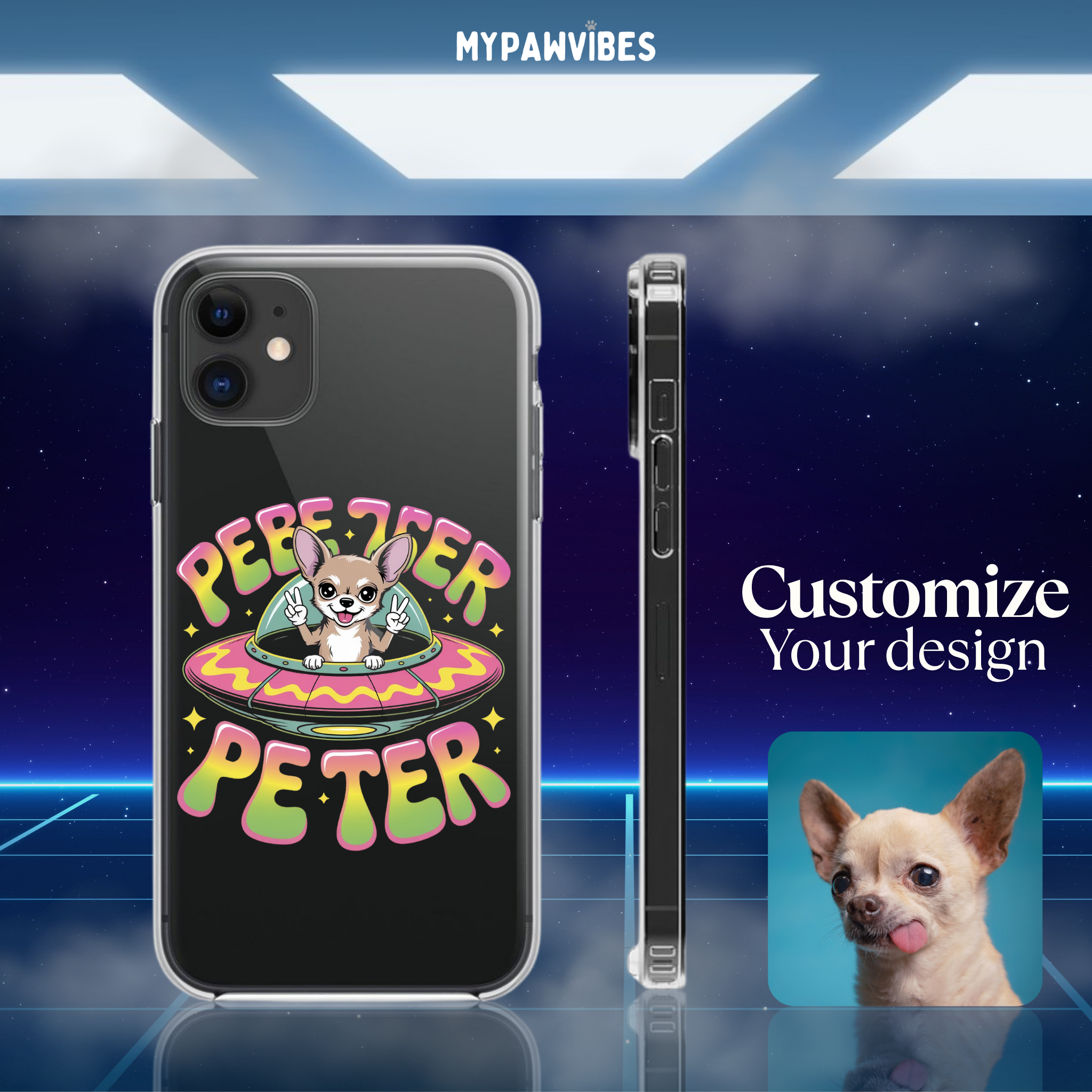 Custom Clear Case Fun Alien Dog For Phone